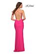La Femme 30611 Knotted Waist Criss Cross Back Dress