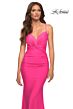 La Femme 30611 Knotted Waist Criss Cross Back Dress