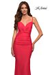 La Femme 30611 Knotted Waist Criss Cross Back Dress