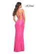 La Femme 30613 Sequin Wrap-Style Deep V-neck Dress