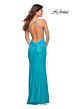 La Femme 30617 Sequin Crisscross Back High Slit Dress