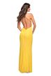 La Femme 30617 Sequin Crisscross Back High Slit Dress
