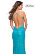 La Femme 30617 Sequin Crisscross Back High Slit Dress