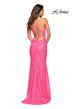 La Femme 30619 Lace-Up Back Spaghetti Strap Dress