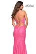 La Femme 30619 Lace-Up Back Spaghetti Strap Dress