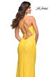 La Femme 30620 Ruched Wrap-Style Sequin Lace-Up Dress