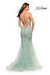 La Femme 30621 Lace-Up Back Mermaid Lace Dress