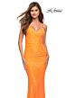 La Femme 30622 Surplice Sequin Open Lace-Up Strappy Dress