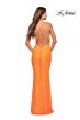 La Femme 30622 Surplice Sequin Open Lace-Up Strappy Dress