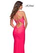 La Femme 30625 Crisscross Lace-Up Back Ruched Jersey Dress