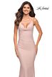 La Femme 30626 Low Back Ruched Jersey Fitted Dress