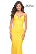 La Femme 30626 Low Back Ruched Jersey Fitted Dress