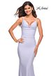 La Femme 30626 Low Back Ruched Jersey Fitted Dress