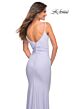 La Femme 30626 Low Back Ruched Jersey Fitted Dress
