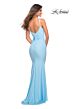 La Femme 30626 Low Back Ruched Jersey Fitted Dress