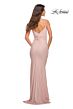 La Femme 30626 Low Back Ruched Jersey Fitted Dress