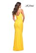 La Femme 30626 Low Back Ruched Jersey Fitted Dress