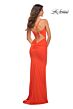 La Femme 30627 Notched Neckline Ruched Jersey Dress