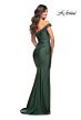La Femme 30631 Surplice Off-The-Shoulder Satin Dress