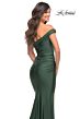 La Femme 30631 Surplice Off-The-Shoulder Satin Dress