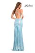 La Femme 30633 Metallic Jersey Crisscross Back Dress