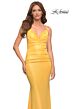 La Femme 30633 Metallic Jersey Crisscross Back Dress