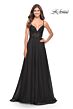 La Femme 30639 Illusion Corset High Slit Dress