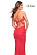 La Femme 30640 Spaghetti Strap Cutout Ruched Dress