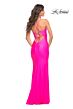 La Femme 30667 Ruched Cutout Lace-Up Jersey Dress