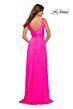 La Femme 30669 A-line Plunging V-Neckline Stretch Jersey Dress