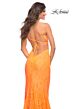 La Femme 30671 Rhinestone Accent Sheer Soft V-Neck Bodice Dress