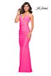 La Femme 30672 Plunging Neckline Ruched Bodice Dress