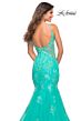 La Femme 30675 Plunging Neckline Scoop Back Dress