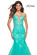 La Femme 30675 Plunging Neckline Scoop Back Dress