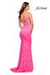 La Femme 30677 Plunging Neckline V-Back Dress