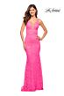 La Femme 30677 Plunging Neckline V-Back Dress
