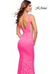 La Femme 30677 Plunging Neckline V-Back Dress