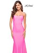 La Femme 30682 Slim-Flare Exposed Low V-Back Luxe Jersey Dress