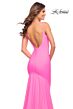 La Femme 30682 Slim-Flare Exposed Low V-Back Luxe Jersey Dress
