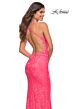 La Femme 30684 Stretch Lace Rhinestone Illusion Side Dress
