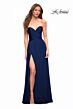 La Femme 30700 Strapless Ruched Bodice Dress