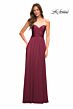 La Femme 30700 Strapless Ruched Bodice Dress