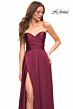 La Femme 30700 Strapless Ruched Bodice Dress