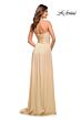 La Femme 30700 Strapless Ruched Bodice Dress
