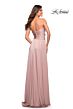 La Femme 30700 Strapless Ruched Bodice Dress