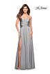 La Femme 30700 Strapless Ruched Bodice Dress