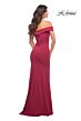 La Femme 30703 Faux Wrap High Slit Dress
