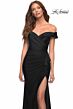 La Femme 30703 Faux Wrap High Slit Dress