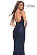 La Femme 30707 Scoop Back Spaghetti Straps Sequin Dress