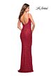 La Femme 30707 Scoop Back Spaghetti Straps Sequin Dress